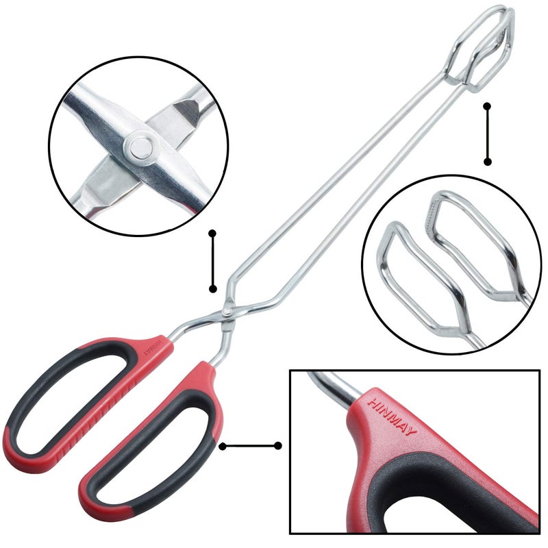 HINMAY Extra Long Scissor Tongs 16-Inch Stainless Steel Barbecue Grilling Tongs - Image 2